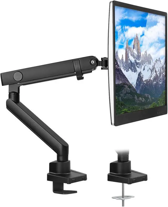 Alt view image 2 of 8 - Mount-It! Mount-lt! Adjustable Monitor Mount Up to 32" Black (MI-2671)