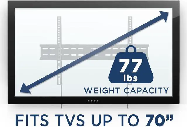 Alt view image 4 of 7 - Mount-lt! Fixed TV Mount | Fits 55"-70" TVs | Low Profile Wall Bracket