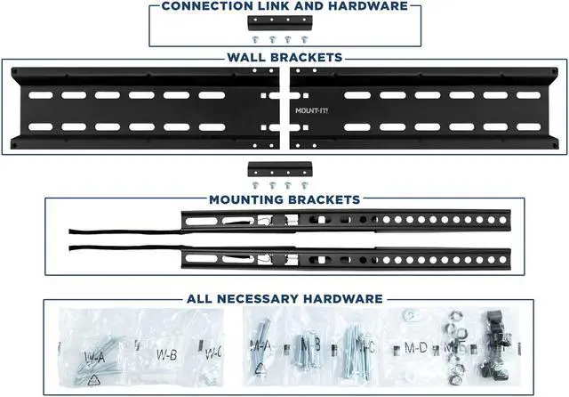 Alt view image 5 of 7 - Mount-lt! Fixed TV Mount | Fits 55"-70" TVs | Low Profile Wall Bracket