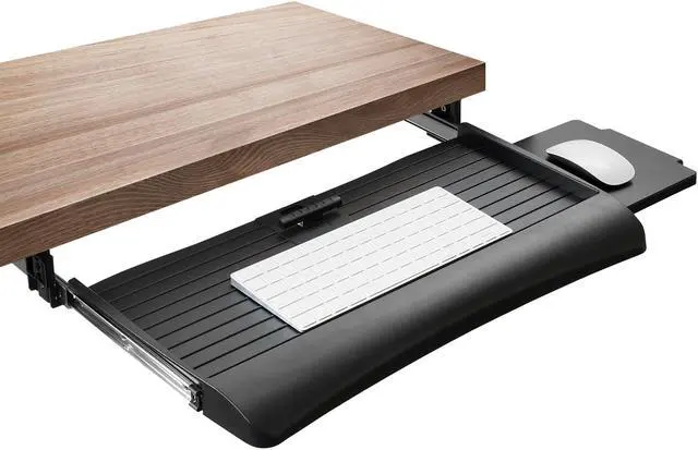Alt view image 3 of 14 - Mount-It! Under Desk Keyboard Tray and Mouse Platform