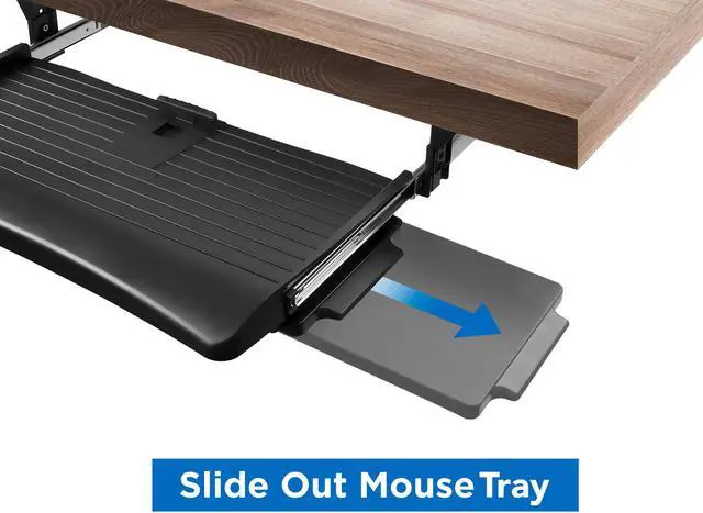 Alt view image 4 of 14 - Mount-It! Under Desk Keyboard Tray and Mouse Platform