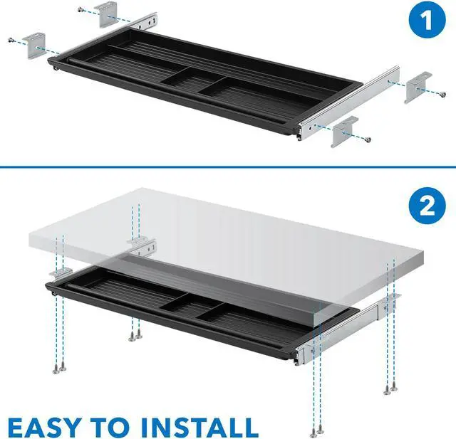 Alt view image 2 of 5 - Mount-It! Under Desk Slide Out Pencil Desk Drawer