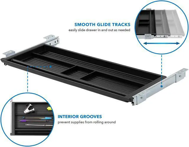 Alt view image 3 of 5 - Mount-It! Under Desk Slide Out Pencil Desk Drawer