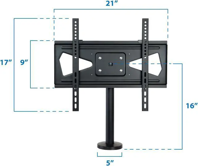 Alt view image 4 of 9 - Mount-It! Bolt Down TV Stand | Heavy Duty Swivel |Fits 32- 55 Inch TVs