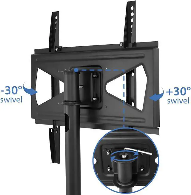 Alt view image 3 of 9 - Mount-It! Bolt Down TV Stand | Heavy Duty Swivel |Fits 32- 55 Inch TVs