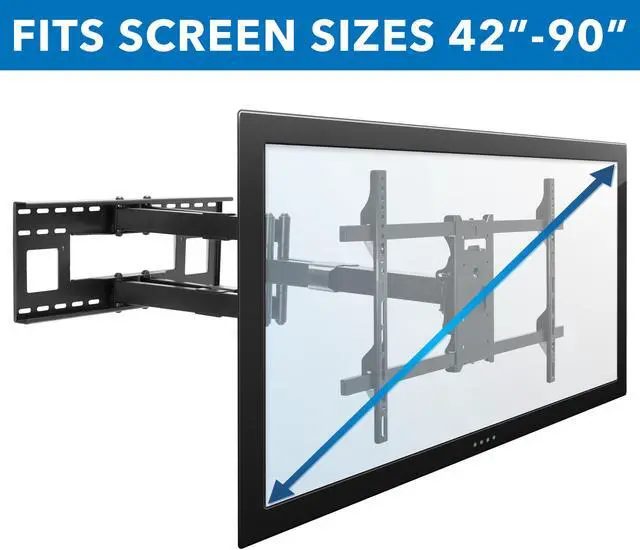 Alt view image 2 of 12 - Mount-It! Long Extension TV Mount | Fits Screen Sizes 50" to 90" TVs | 36 inch Arm Extension