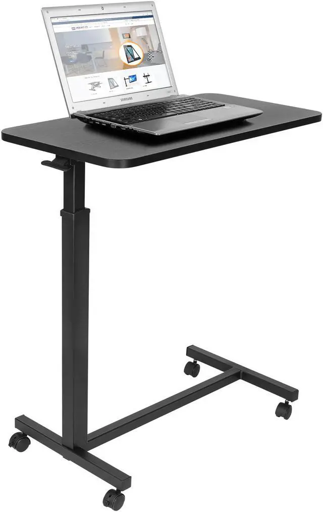 Alt view image 6 of 13 - Mount-It! Overbed Table with Wheels | Flat Rolling Bed Side Tray Table for Medical or in-Home Use | Locking Casters