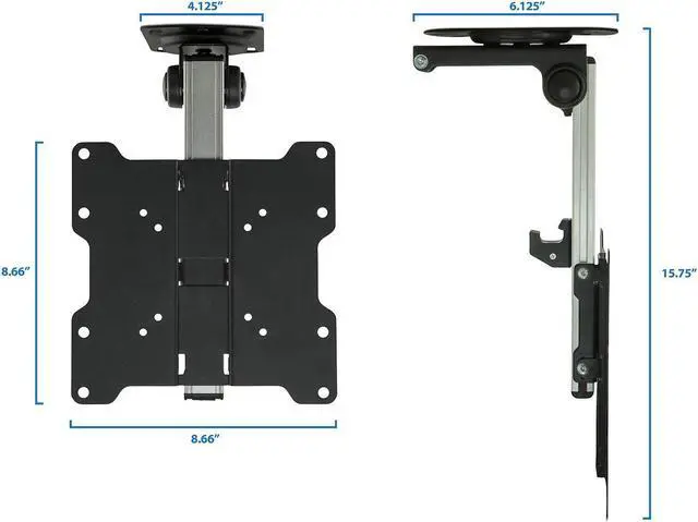Alt view image 4 of 6 - Mount-It! Flip Down TV and Monitor Mount | Ceiling Kitchen Overhead and Under Cabinet Mount | Fits 13-37 Inch Screens