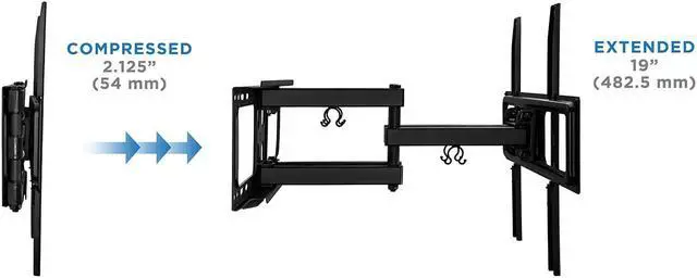 Alt view image 3 of 8 - Mount-It! Full Motion TV Mount | Fits 32"-55" Flat Screen TVs | Dual Arm Bracket