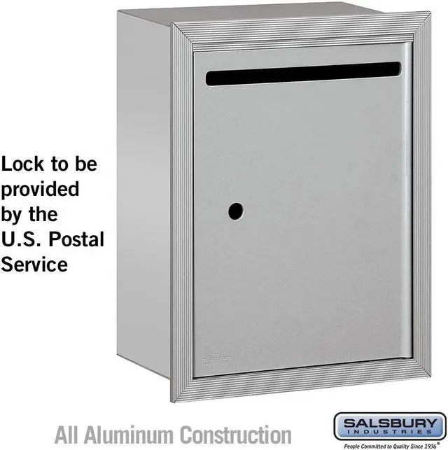 Alt view image 3 of 5 - Salsbury 2245AP Letter Box (Includes Commercial Lock) - Standard - Recessed Mounted - Aluminum - Private Access