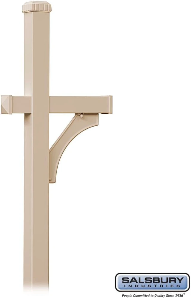 Alt view image 2 of 5 - Salsbury 4870BLK Deluxe Mailbox Post - 1 Sided - In-Ground Mounted - Black