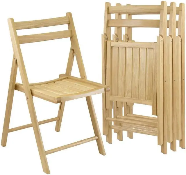 Alt view image 3 of 7 - Natural Folding Chairs (Set of 4) by Winsome Wood