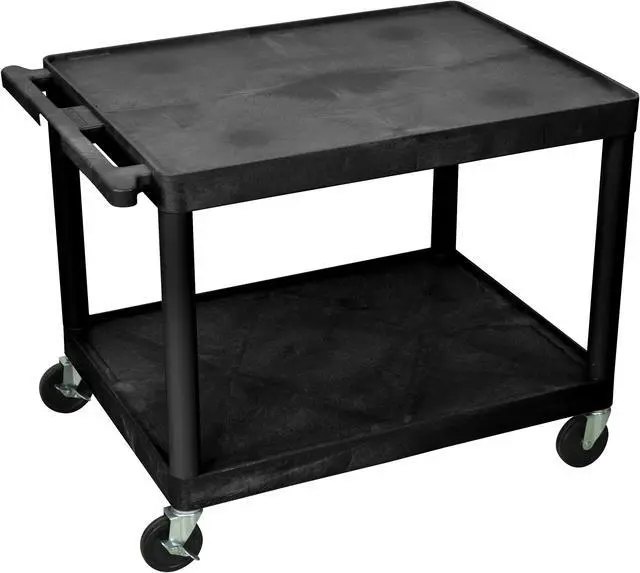 Alt view image 2 of 9 - Luxor LP27E-B 2 Shelves AV Carts Black