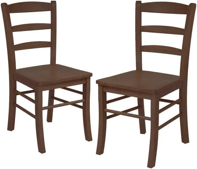 Main image of Set Of 2 Ladder Back Chair, Rta, Anitque Walnut By Winsome Wood