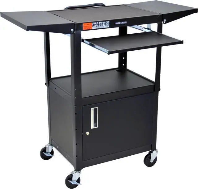 Alt view image 3 of 10 - Luxor AVJ42KBCDL Adjustable Height Cart