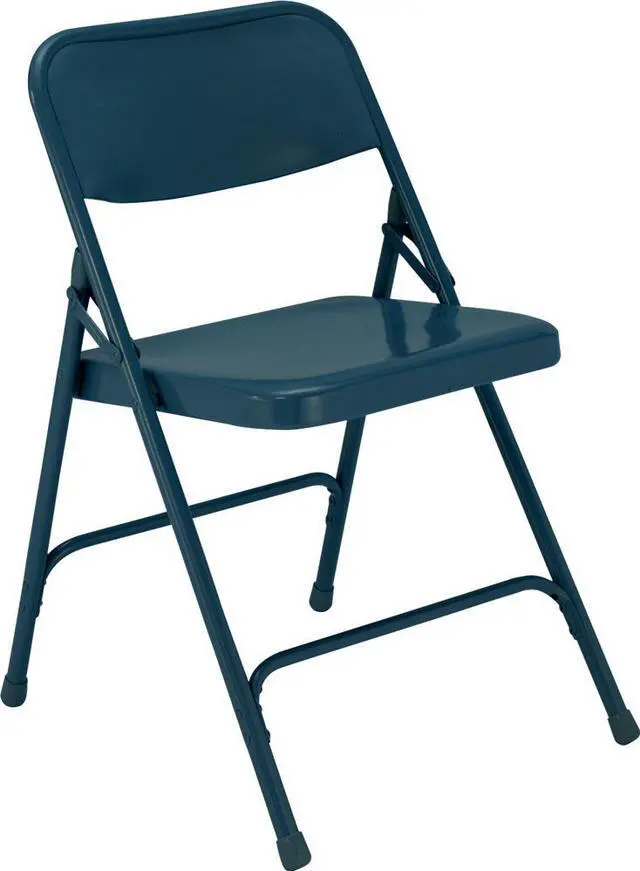 Alt view image 2 of 2 - NPS 204 Premium All-Steel Double Hinge Folding Chair - Supports Up to 500 lb - 17.25" Seat Height - Blue - 4/Carton
