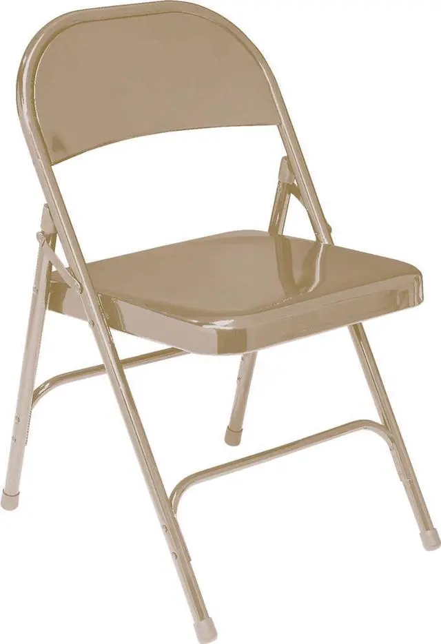 Alt view image 2 of 10 - NPS 51 All-Steel Folding Chair - Supports Up to 500 lb - 16.75" Seat Height - Beige Seat, Beige Back, Beige Base - 4/Carton