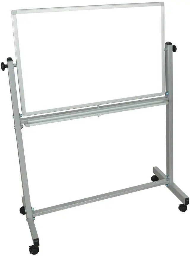 Alt view image 3 of 7 - Luxor MB3624WW Mobile Magnetic Whiteboard - 36" x 24" - White Surface, Silver Aluminum Frame