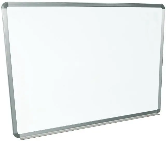 Alt view image 5 of 14 - Luxor WB4836W Wall-Mounted Magnetic Whiteboard - 48" x 36" - White Surface, Silver Aluminum Frame
