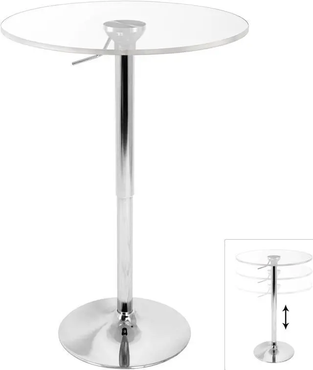 Alt view image 4 of 14 - LumiSource Adjustable Bar Table in Clear - BT-ADJ23TWCL