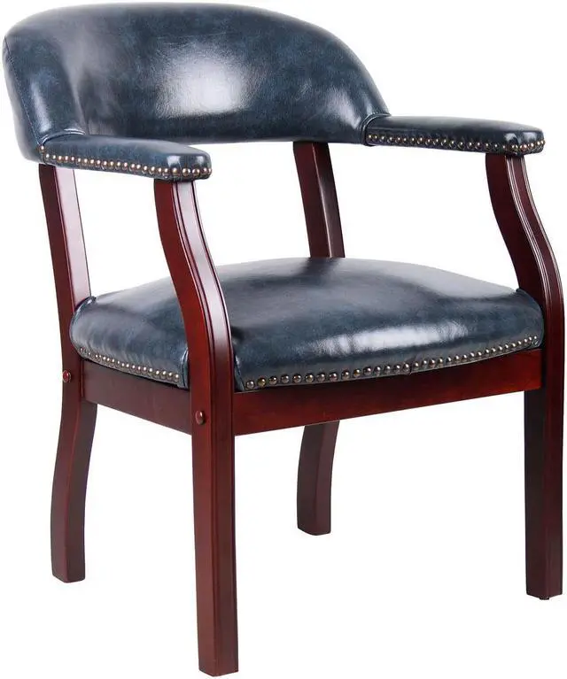 Alt view image 3 of 4 - Boss Captain'S Chair In Blue Vinyl