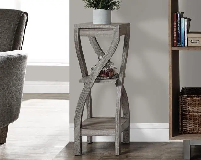 Main image of Monarch Specialties Dark Taupe Reclaimed-Look Plant Stand I 2480