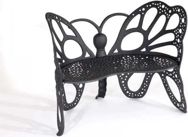 Alt view image 3 of 4 - Flower House FHBFB06 Butterfly Bench - Black
