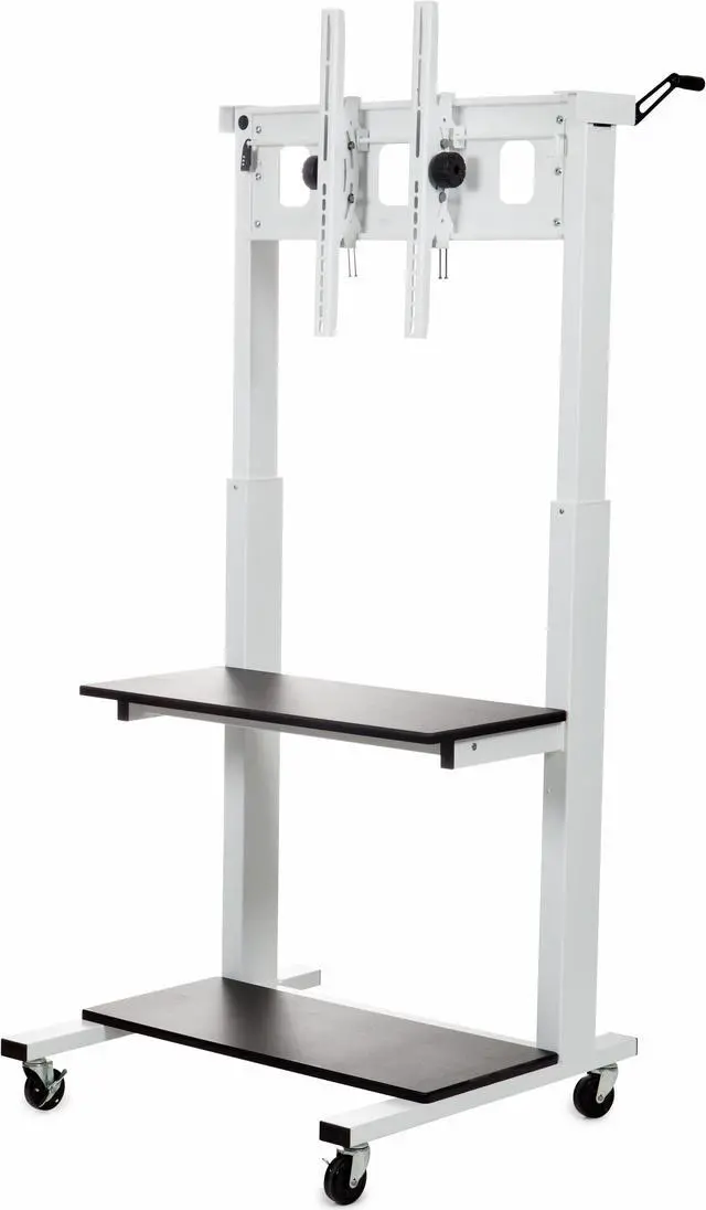 Alt view image 7 of 20 - Luxor Home Office Crank Adjustable Flat Panel CLCD LCD TV Cart