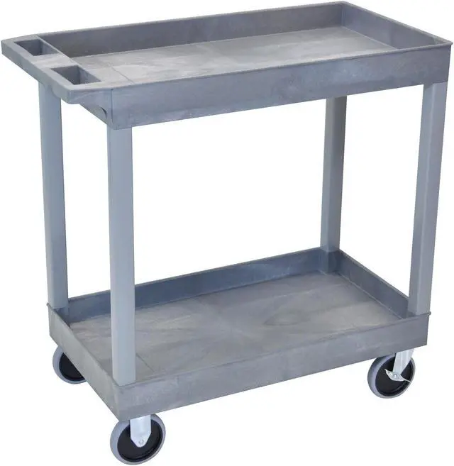 Main image of Luxor EC11HD-G 2 Tub Shelves Multipurpose Storage Utility Cart - Gray