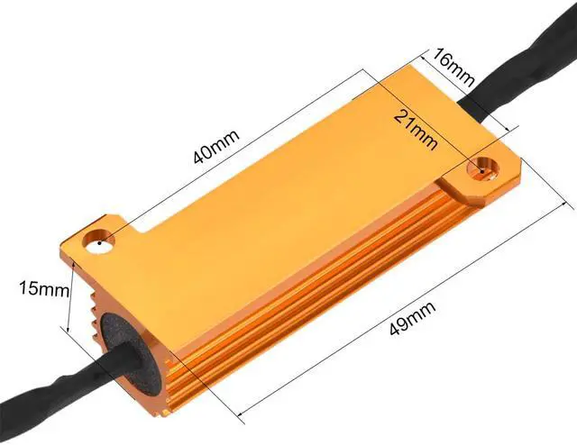 Alt view image 4 of 4 - 2pcs 50W 10 ohm Load Resistor Fix LED Bulb Fast Hyper Flash, Blink Error Code, Warning Cancellor for LED Turn Signal Lights or LED License Plate Light