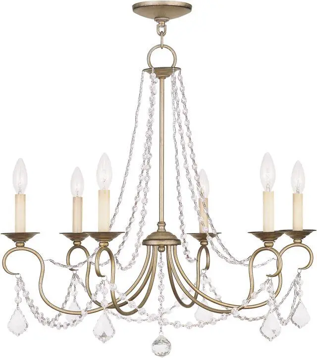Alt view image 3 of 6 - Livex Lighting Pennington Chandelier in Antique Silver Leaf - 6516-73