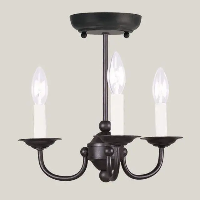 Main image of Livex Lighting Home Basics Mini Chandelier in Black - 4153-04