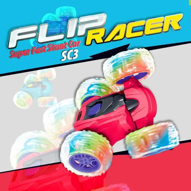 Alt view image 2 of 7 - Contixo SC3 Remote Control Car RC Cars Stunt Car Toy, 4WD 2.4Ghz Double Sided 360° Rotating RC Car with Headlights, Kids Xmas Toy Cars for Boys/Girls