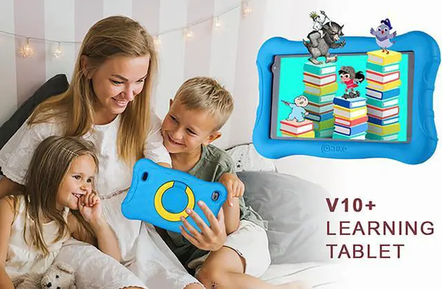 Alt view image 2 of 7 - Kids Learning Tablet 7-inch IPS HD Display, WiFi,Android 10,2GB RAM 32GB ROM,with Educator Approved Academy(Over$150.00 Value),Protective Case with Adjustable Bracket(kickstand)and Stylus,V10+ Blue