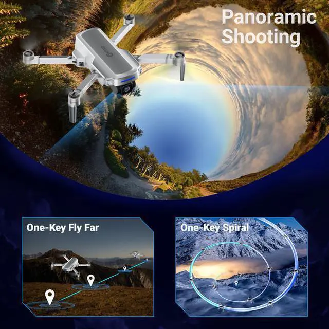 Alt view image 6 of 6 - Contixo F28 Foldable GPS Drone 2K FHD Camera with GPS Control and Selfie Mode - Follow Me, Way Point, & Orbit Mode Up to 25 Mins Flight Time, FPV Drone Compatible with Mobile, With Carrying Case