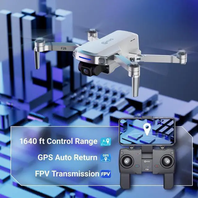 Alt view image 4 of 6 - Contixo F28 Foldable GPS Drone 2K FHD Camera with GPS Control and Selfie Mode - Follow Me, Way Point, & Orbit Mode Up to 25 Mins Flight Time, FPV Drone Compatible with Mobile, With Carrying Case