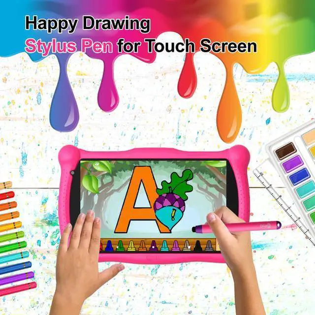 Alt view image 7 of 7 - Contixo Kids Tablet V10, 7-inch HD, Toddler Tablet with Camera, 32GB, WiFi, Learning Tablet for Children with Teacher's Approved Apps, Kid-Proof Case & Stylus, Purple
