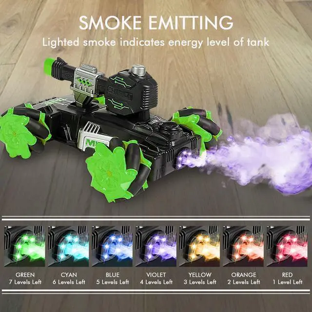 Alt view image 2 of 6 - Contixo RC Car 1:24 Scale Crawler Trucks Toys 2.4 Ghz Infrared Battle Tank with Remote Control for Kids and Adults with Lights, lasers, and smoke effects 2 Pack SC6