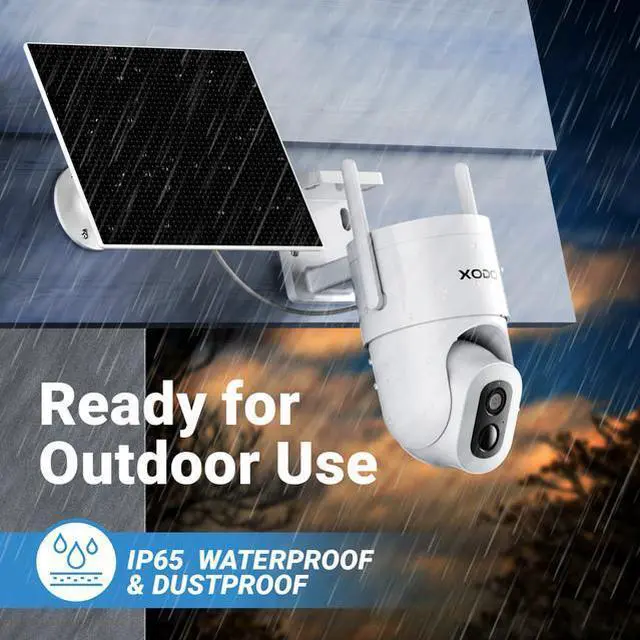 Alt view image 4 of 7 - XODO E15 Solar Outdoor Wireless Security Camera for Home Security, 2K 3MP Floodlight Pan-Tilt 360° View Cam with Color Night Vision, 2-Way Audio, Motion Detection, Siren, App Remote  Cloud/SD