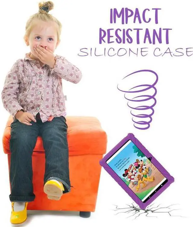 Alt view image 5 of 7 - Contixo V8-2 7 inch Kids Tablets Android 11, 32 GB HD Display Dual Cameras Wi-Fi, w/ 50 Disney eBooks, Case & Screen Protector Learning Toys for 2 -10 Years Old (2023 Sep Release, Purple)