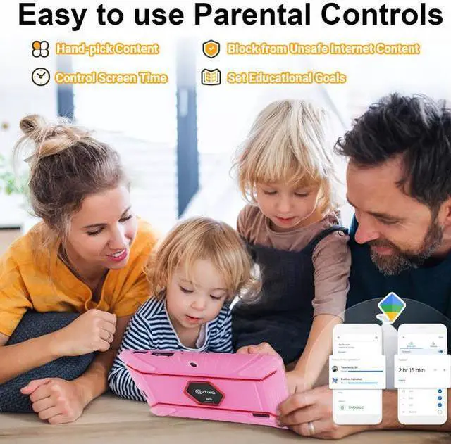 Alt view image 4 of 7 - Contixo V8-2 7 inch Kids Tablets Android 11, 32 GB HD Display Dual Cameras Wi-Fi, w/ 50 Disney eBooks, Case & Screen Protector Learning Toys for 2 -10 Years Old (2023 Sep Release, Pink)