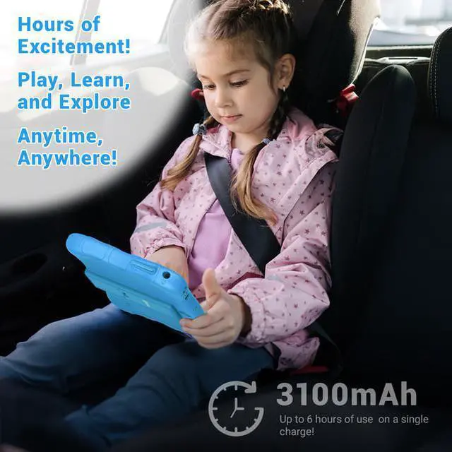 Alt view image 4 of 7 - Contixo V9 Kids Tablet 7 Inch HD Display, 32GB Storage, Bluetooth, Wi-Fi, Dual Cameras, Parental Control, Silicone Protective Case and 50 Disney eBooks Included (2023 Sep New Version, Blue)
