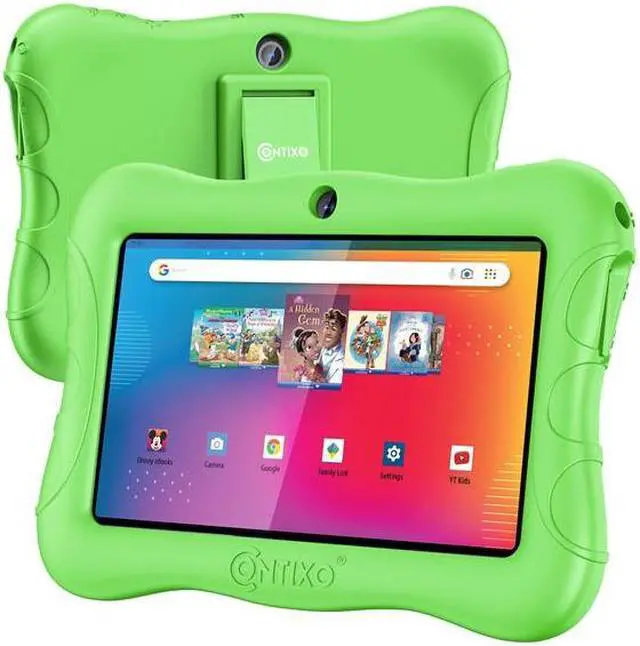 Main image of Contixo V9 Kids Tablet 7 Inch HD Display, 32GB Storage, Bluetooth, Wi-Fi, Dual Cameras, Parental Control, Silicone Protective Case and 50 Disney eBooks Included (2023 Sep New Version, Green)