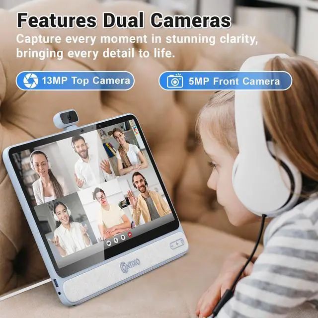 Alt view image 7 of 7 - Contixo A3 15.6" IPS HD Educational Tablet Touch Screen Android 8GB 128GB 5G Wi-Fi Kids Tablet  w/ 80 Disney eBooks, 13MP Camera & Built-in 10W Speaker (2023 Sep New Release)