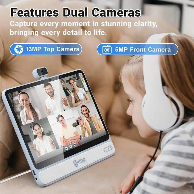 Alt view image 6 of 7 - Contixo A3 15.6" IPS HD Educational Tablet Touch Screen Android 8GB 256GB Octa-Core, 2.4G & 5G Wi-Fi Kids Tablet  w/ 80 Disney eBooks, 13MP Camera & Built-in 10W Speaker (2023 Sep New Release)