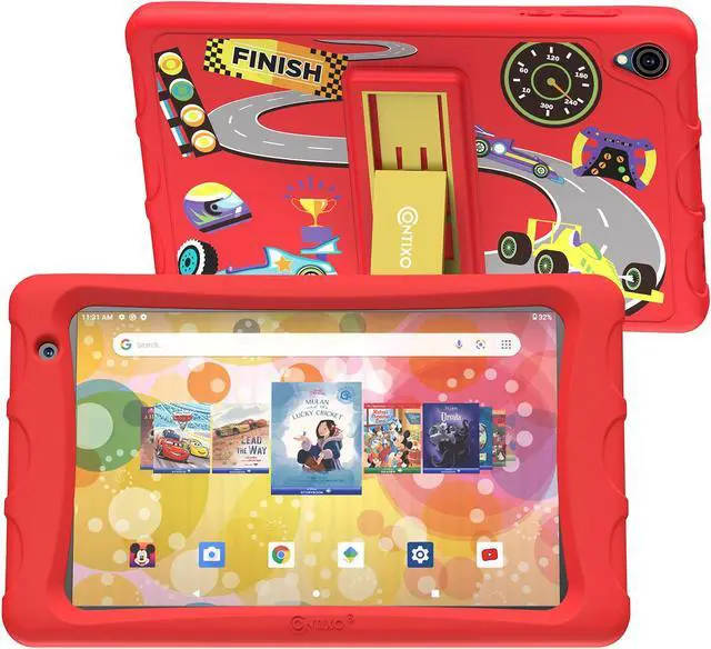 Main image of Contixo K81 8" IPS Kids Tablet Android 13 4GB 64GB Octa Core Dual Cameras w/ 80 Disney eBooks Red