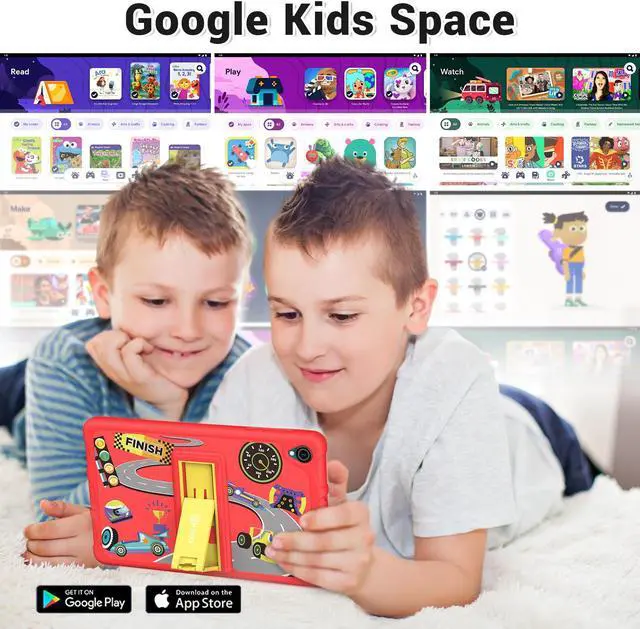 Alt view image 2 of 7 - Contixo K81 8" IPS Kids Tablet Android 13 4GB 64GB Octa Core Dual Cameras w/ 80 Disney eBooks Red