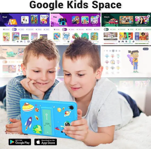 Alt view image 4 of 7 - Contixo K80 8" HD Pro Kids Tablet 64GB Dual Cameras Bluetooth Wi-Fi Shockproof Case w/ 80 Disney eBooks, for Children Toddlers Ages 3-10