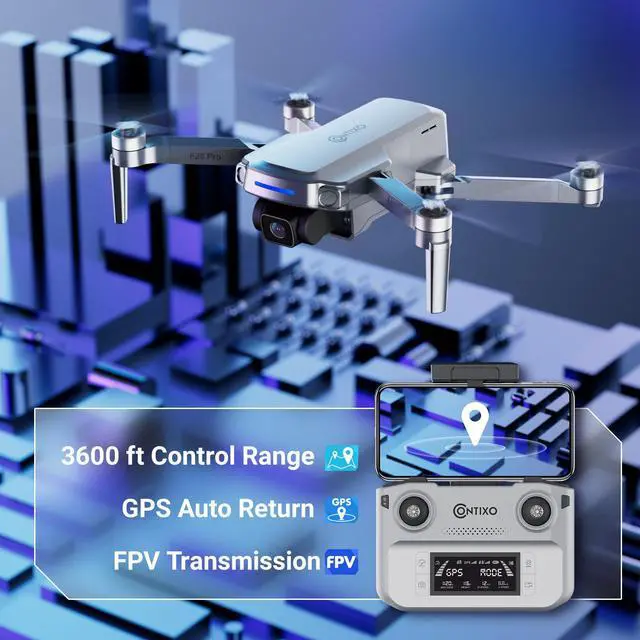 Alt view image 4 of 6 - Contixo F28 Pro Foldable Drone with 4K FHD Camera, GPS Control & Selfie Mode, Follow Me & Orbit Mode, up to 25 Min Flight Time, Brushless Motor with Carrying Case, WiFi RC Quadcopter for Adult