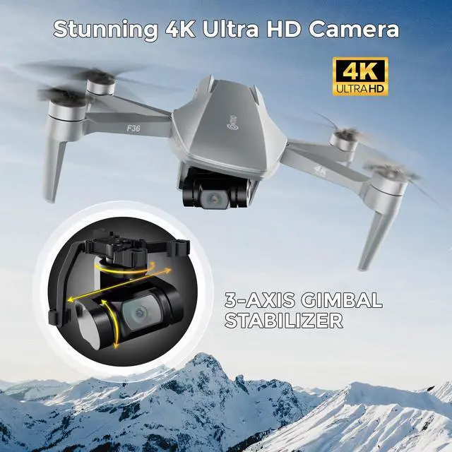 Alt view image 3 of 7 - Contixo F36 GPS Drone with 4K Camera, 3 Axis Gimbal, FPV Video Mini Drone, 2 Miles Long Range Transmission, Follow Me, Brushless Motors, Optical Localization, One Key Return with 64GB Card for adults